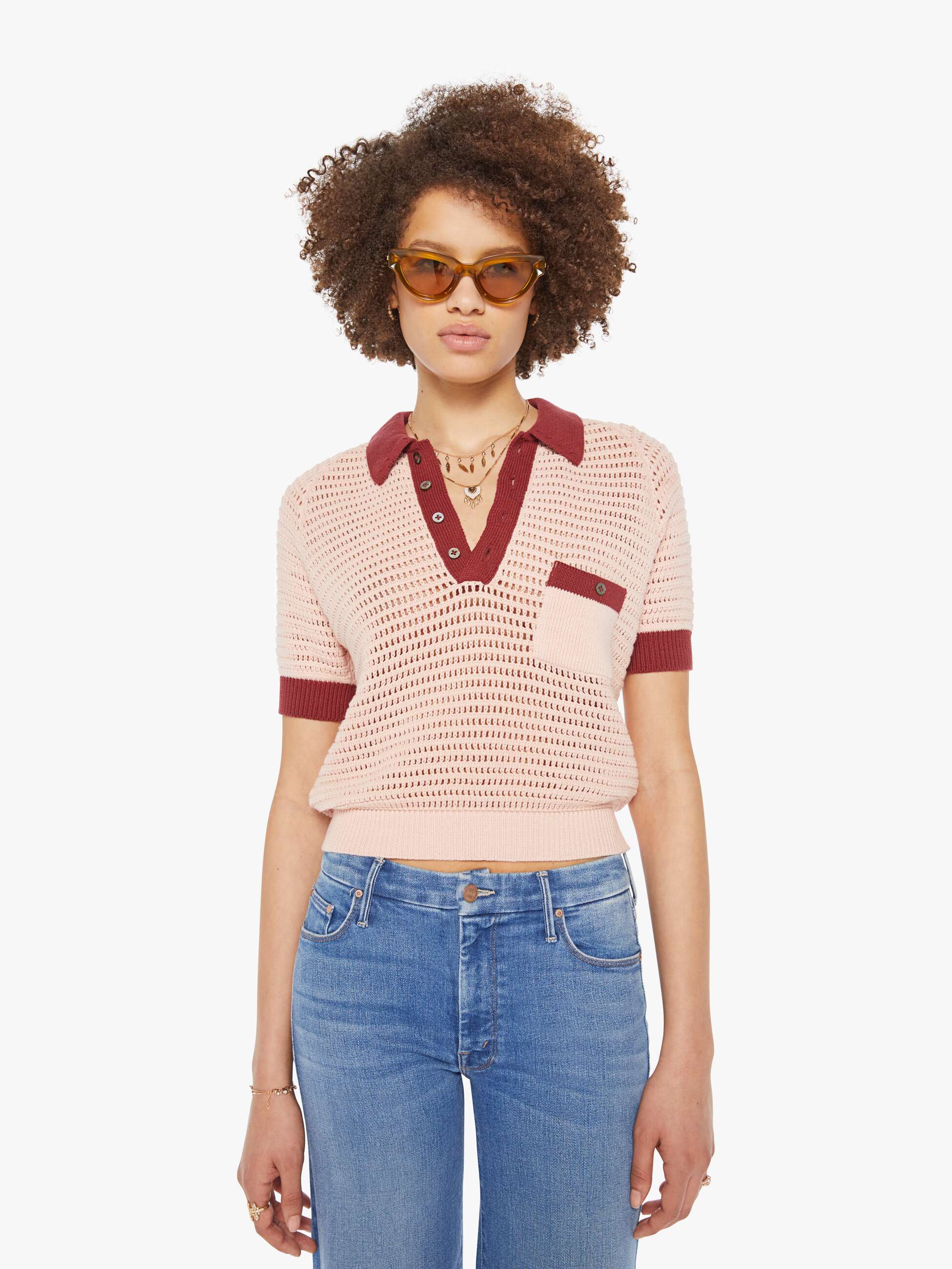 Alix Of Bohemia Lessi Crochet Top - Blush