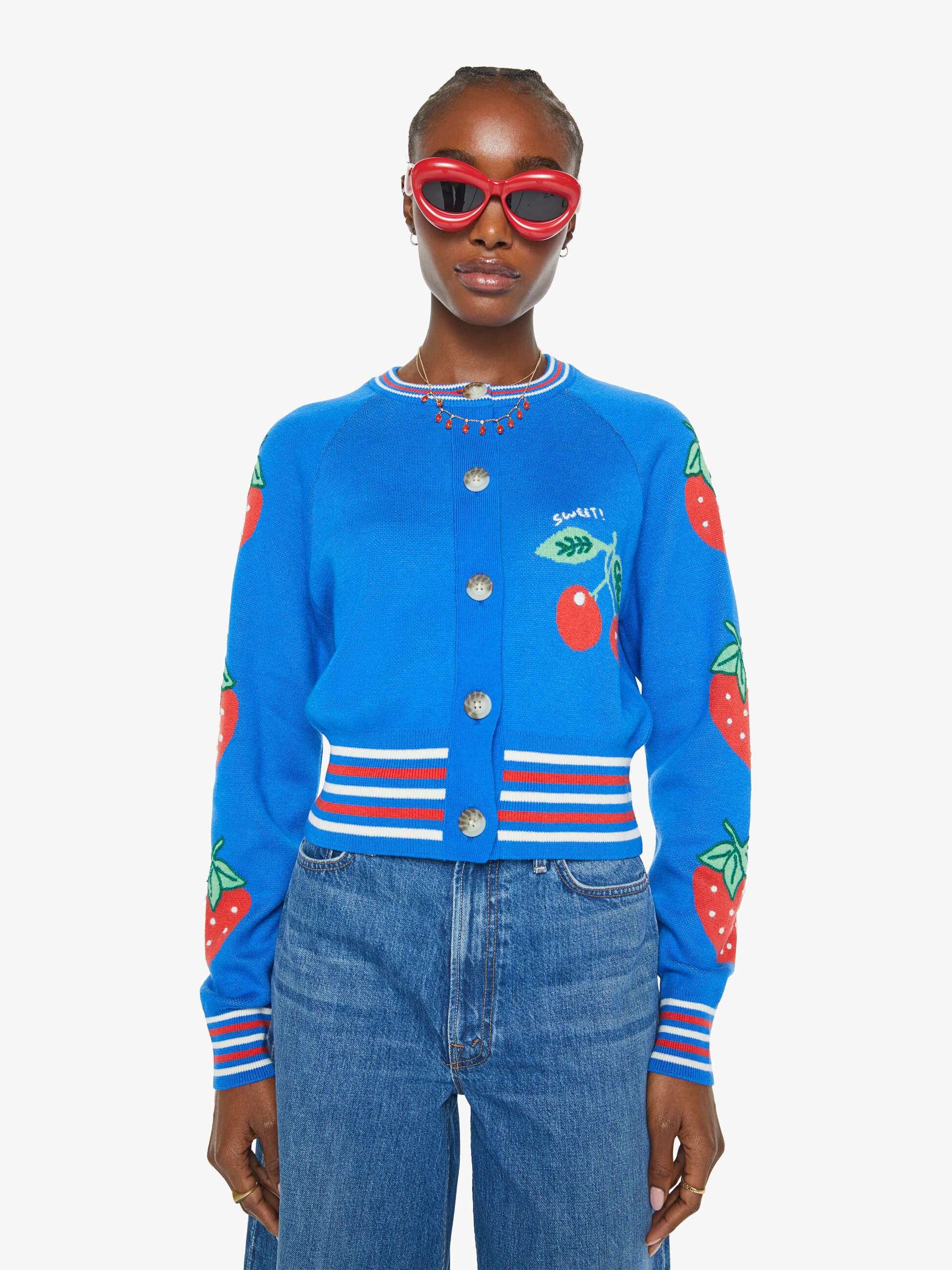 The Crop Rib Cardigan - Tutti Frutti