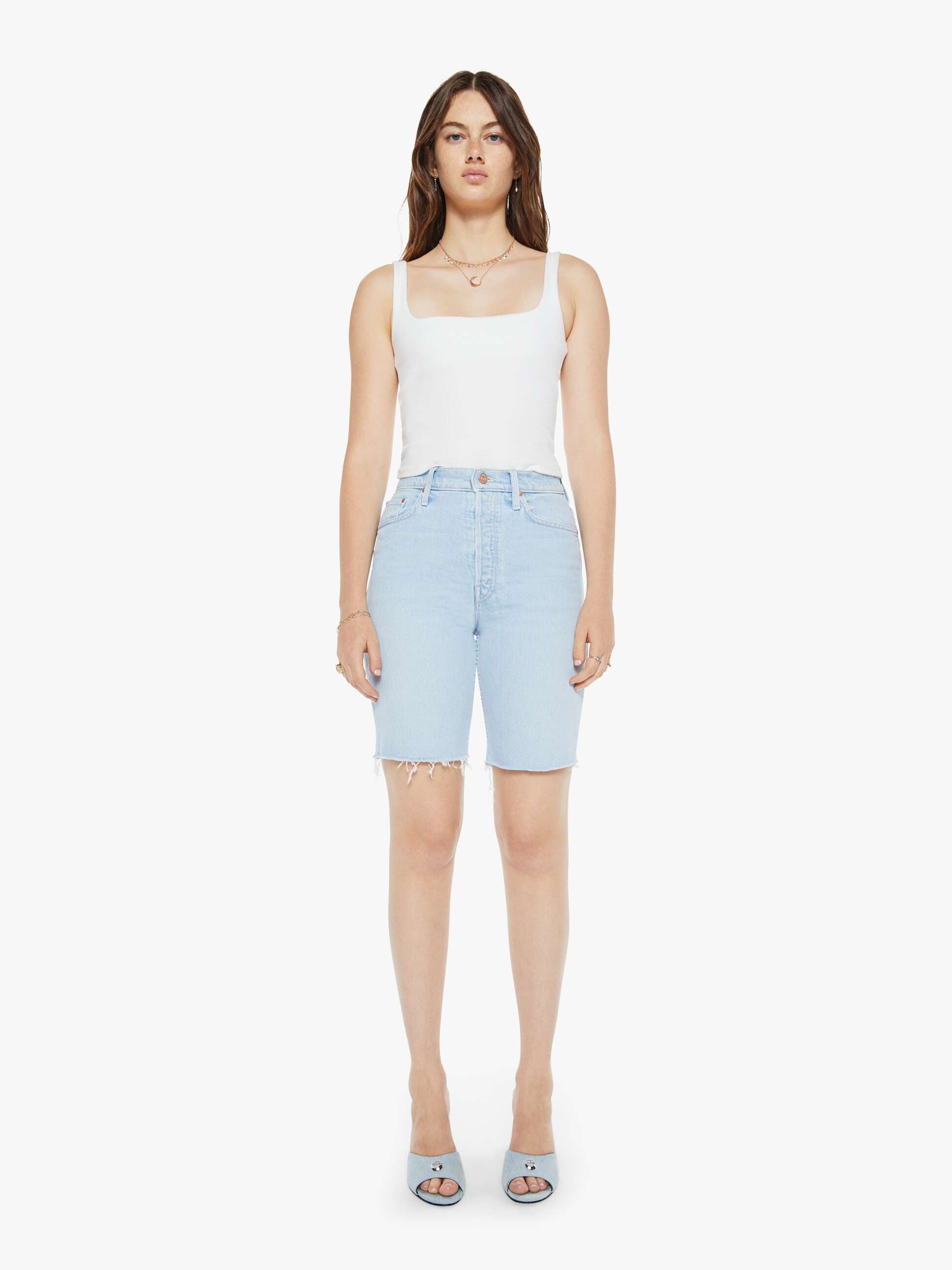 High Waisted Rider Bermuda Short Fray - Cowabunga