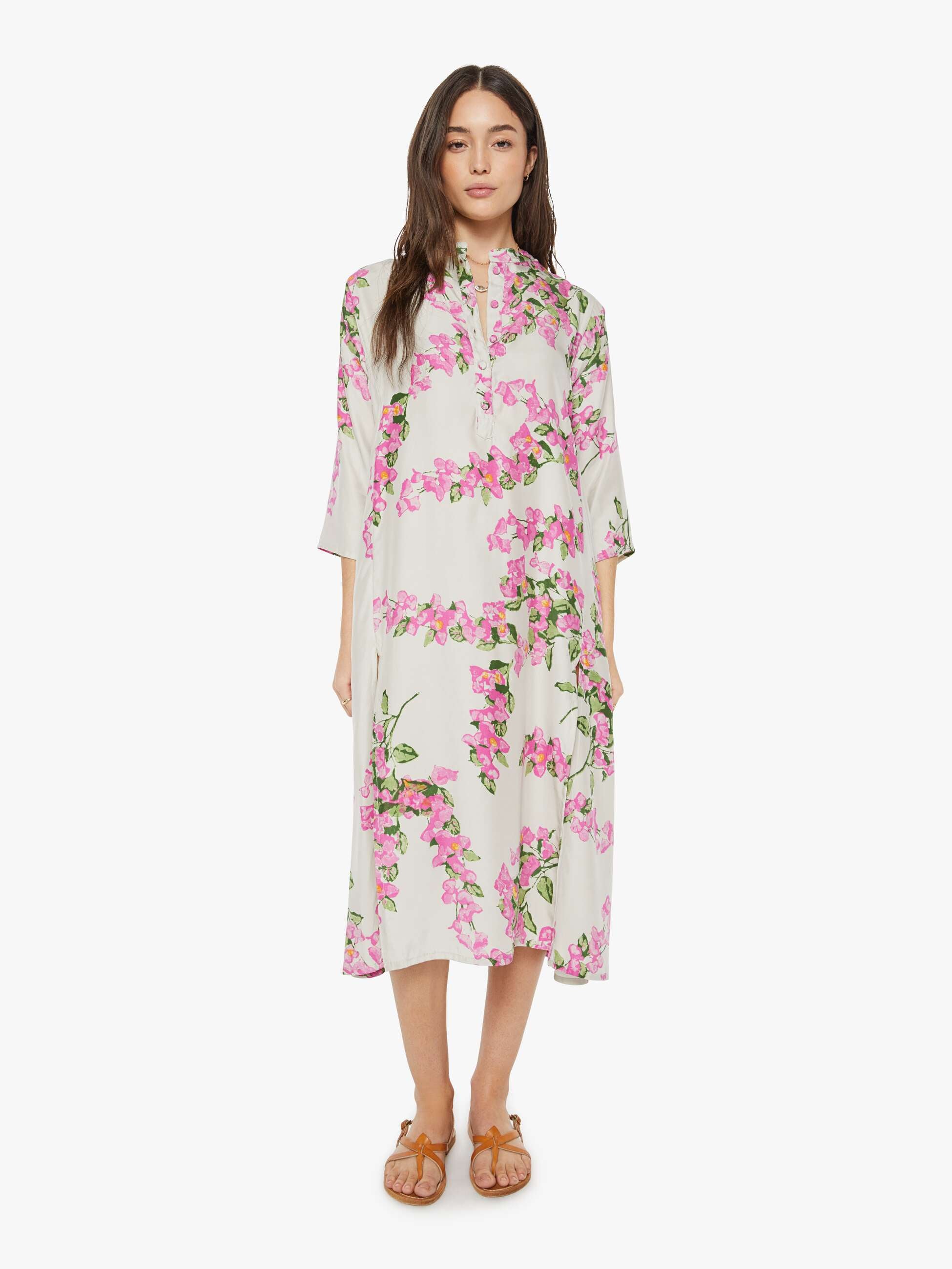 Natalie Martin Isobel Dress - Bougainvillea Mother Of Pearl