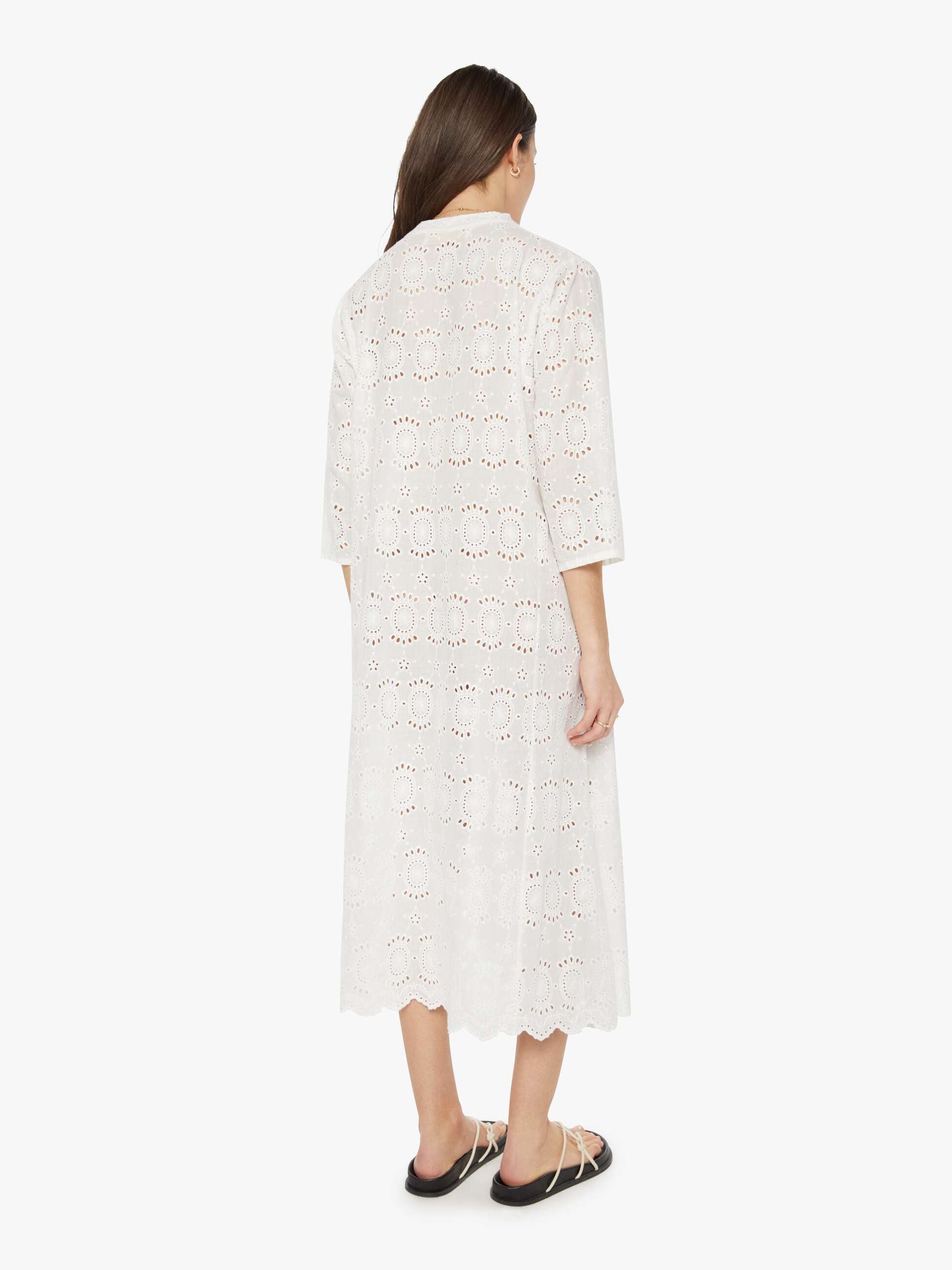 Natalie Martin Isobel Dress - Medallion Embroidery Salt