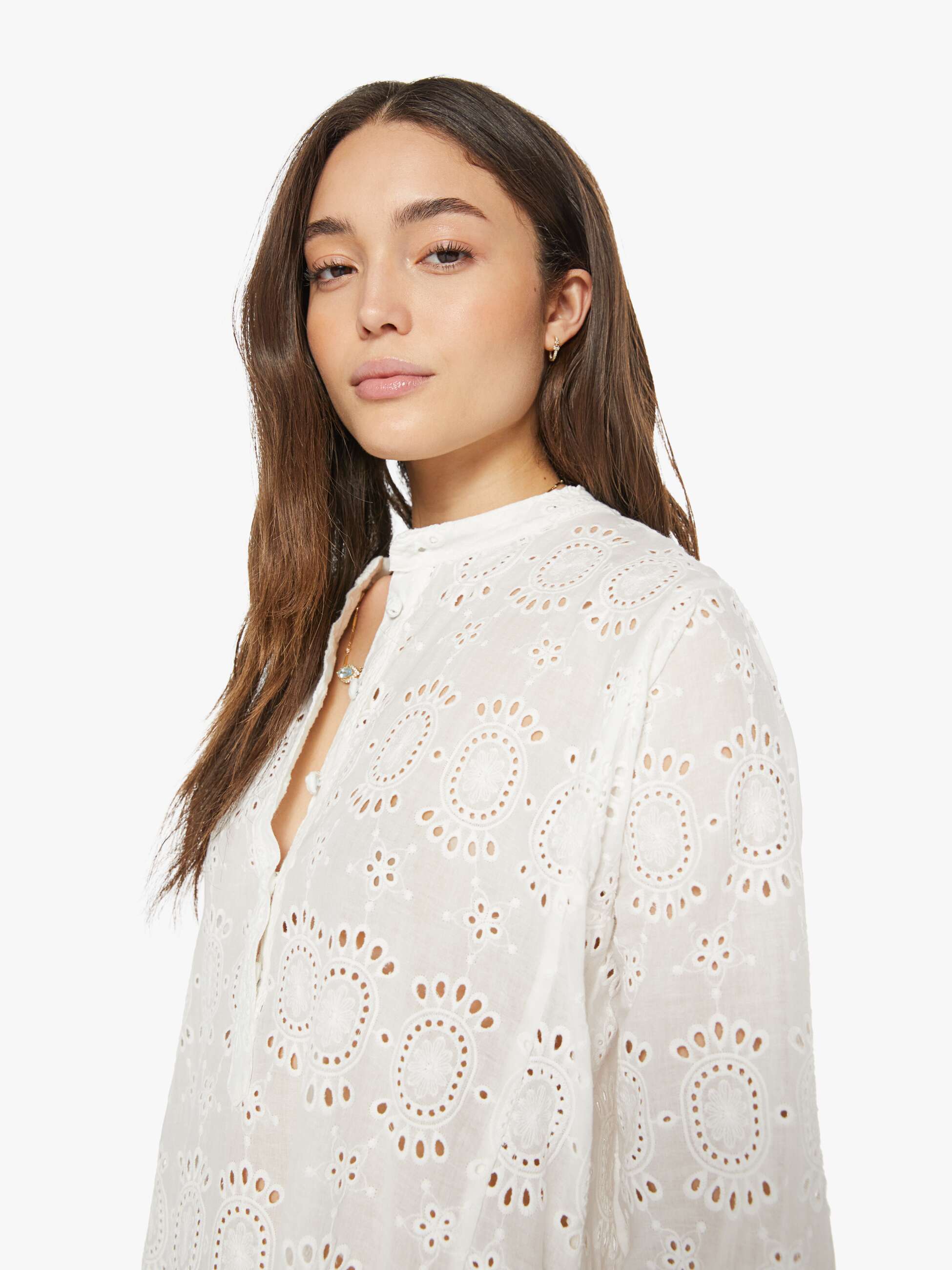 Natalie Martin Isobel Dress - Medallion Embroidery Salt