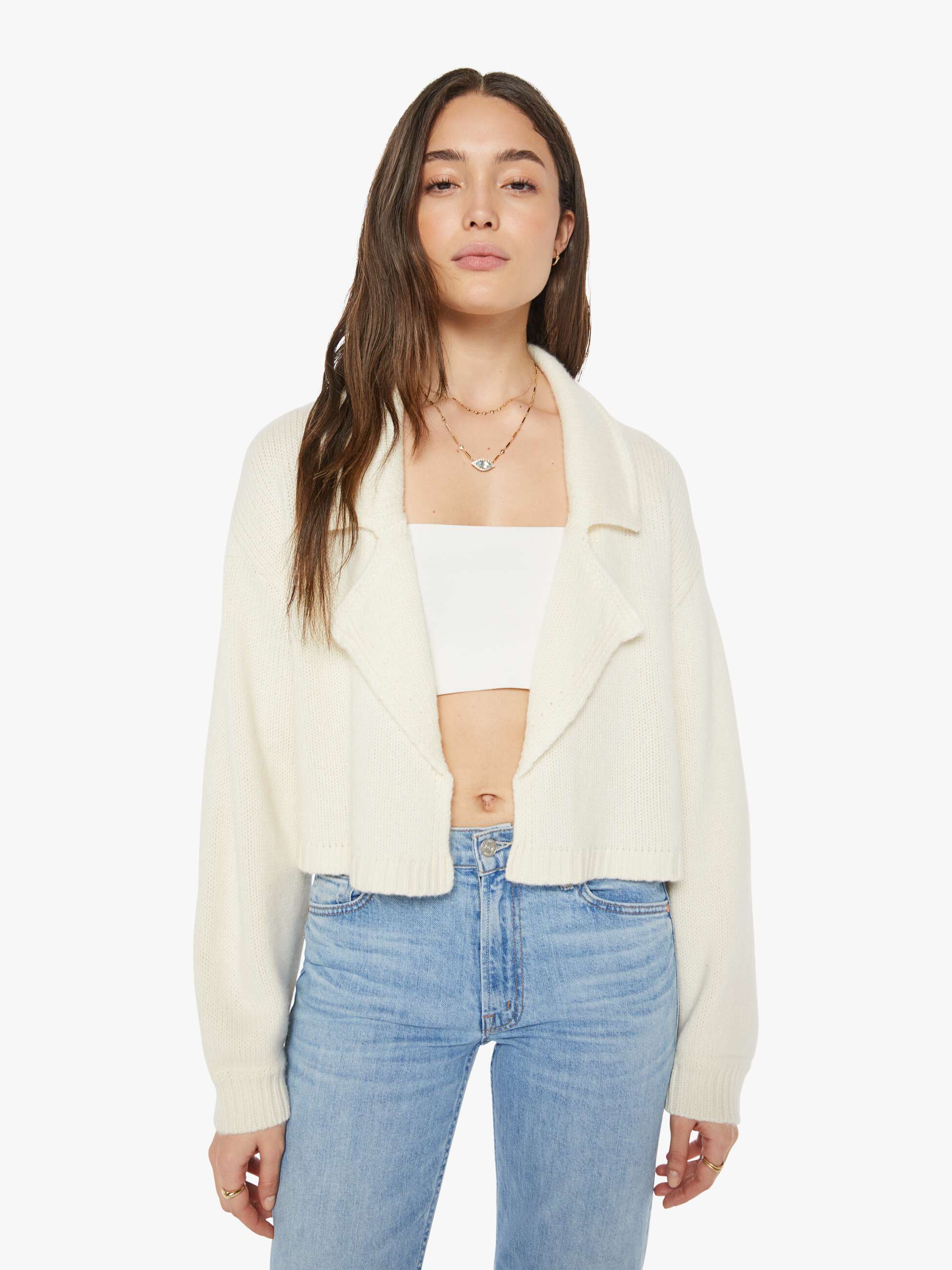 SABLYN Tyra Relaxed Collared Cardigan - Gardenia