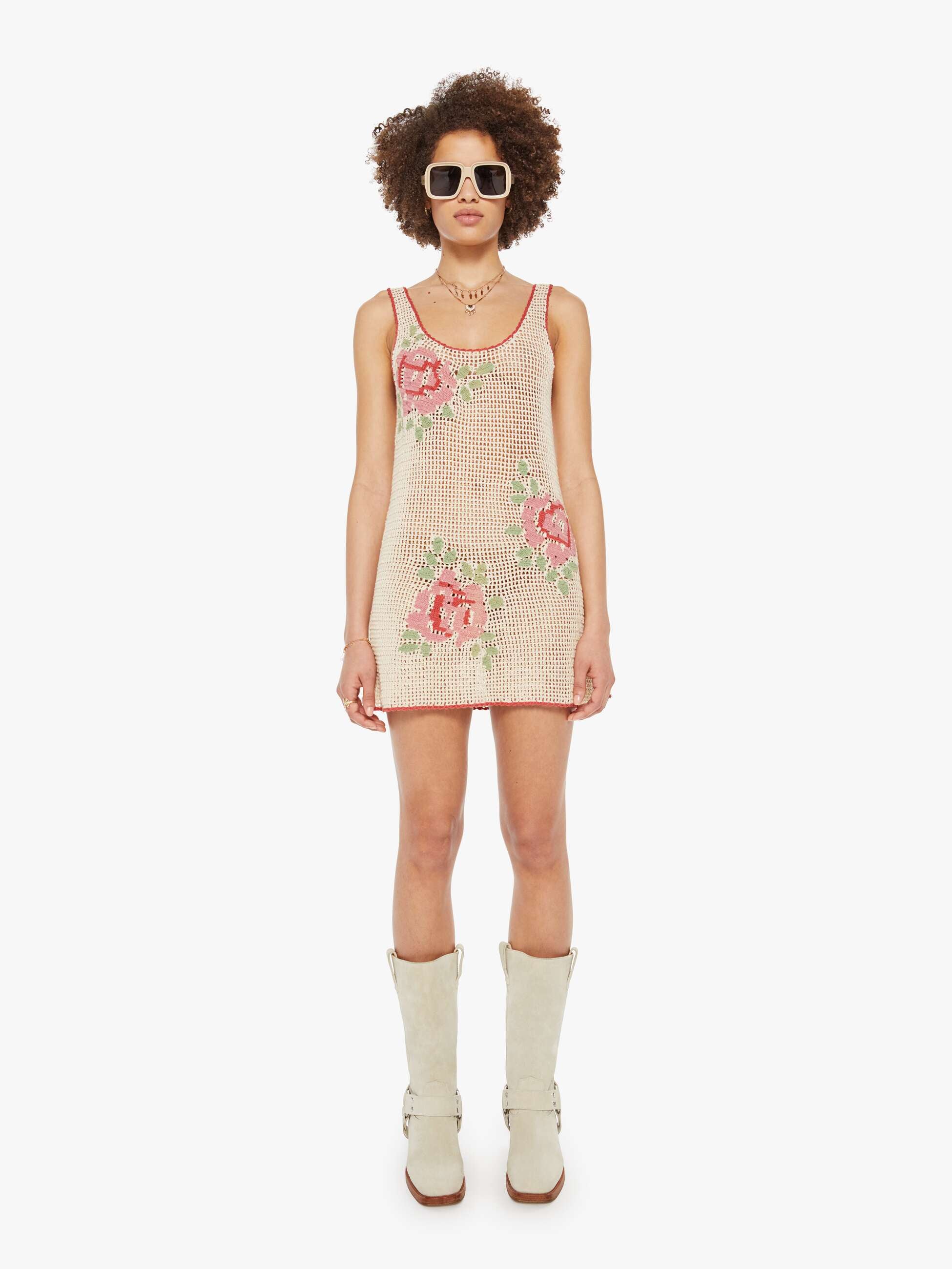 Alix Of Bohemia Tyler Crochet Dress - Rosa